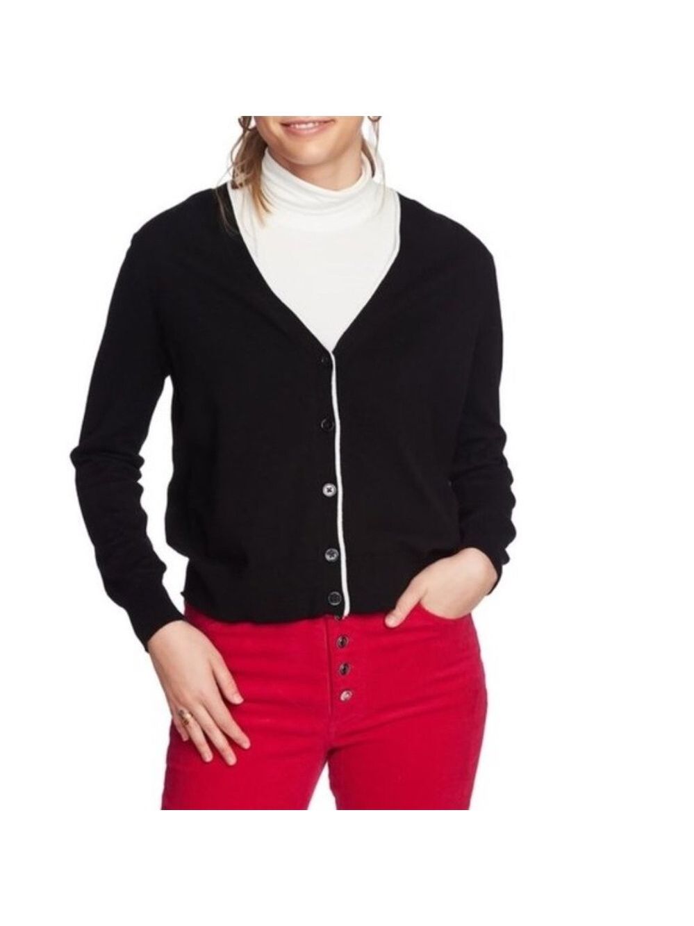 COURT & ROWE Elbow Detail Tipped Cardigan